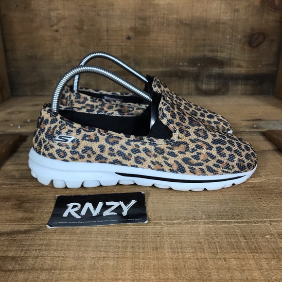 skechers leopard slip ons